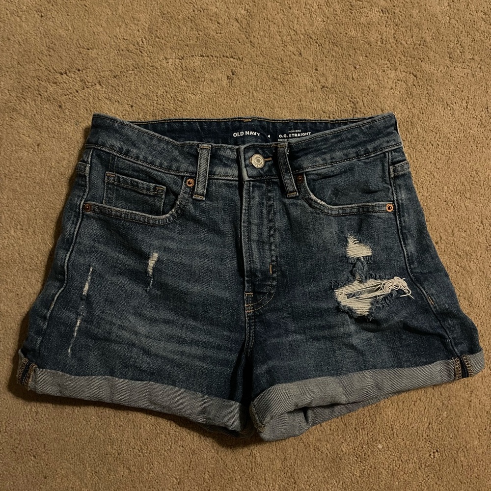 Old Navy Women's Ripped Jean Shorts OG Straight - Size 4